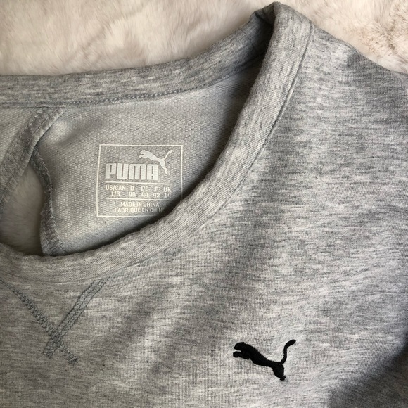 Puma grey open back sweatshirt ~ size Large - Picture 2 of 7